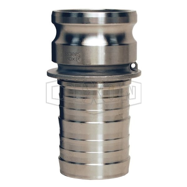 Boss-Lock Type E Cam and Groove Adapter, 1-1/4 in, Male Adapter x Hose Shank, 316 SS, Domestic